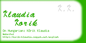 klaudia korik business card