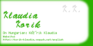 klaudia korik business card